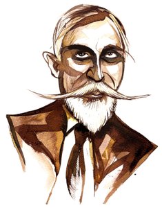 Paul Dukas - caricature by Neale Osborne